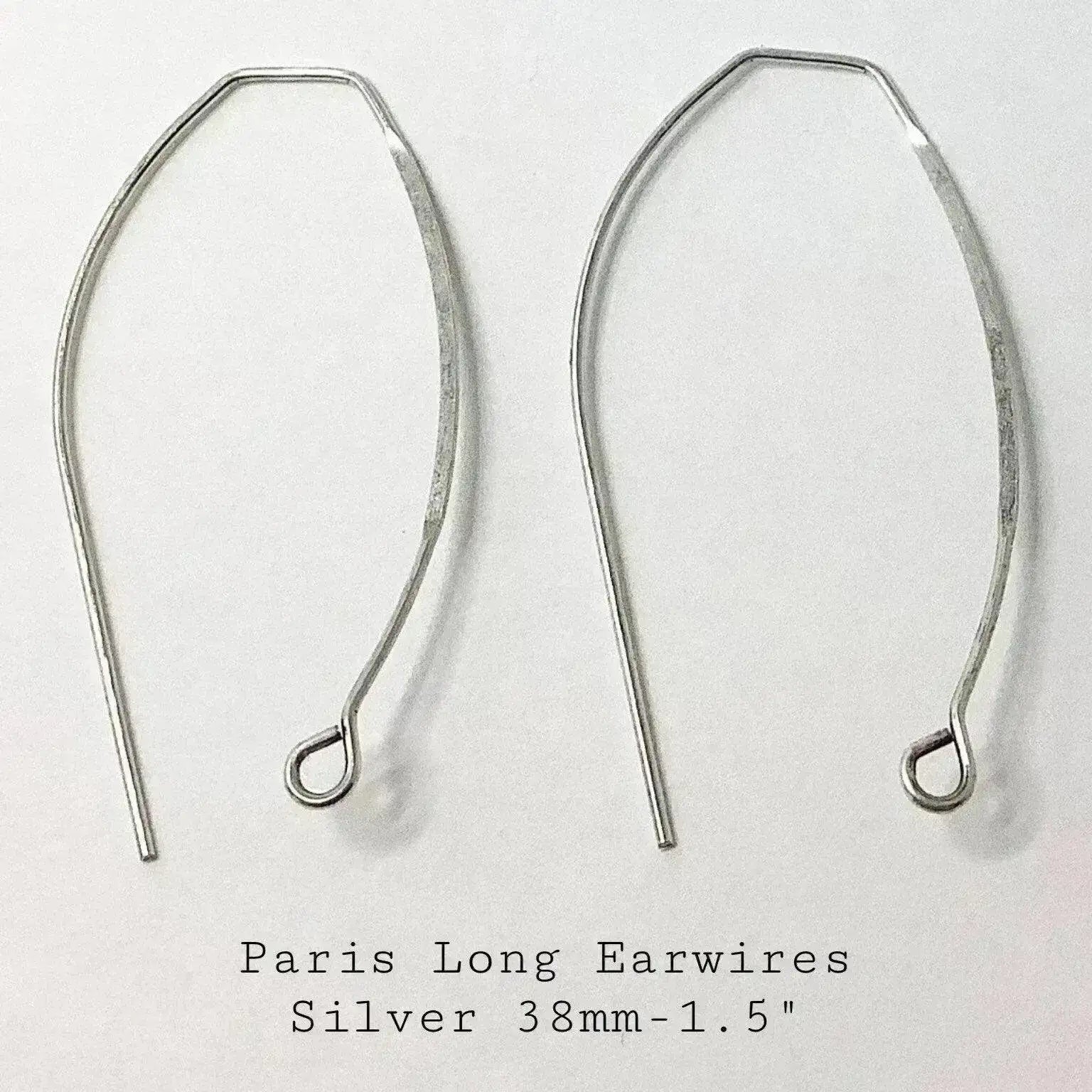 Paris I Long Earring Wires Shepherd Hook Style in 4 Finishes - The Argus Collection