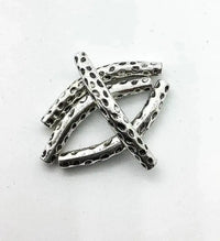 Leopard Noodle Tube or Curved Metal Beads - The Argus Collection