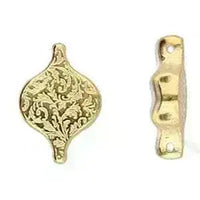 Liotrivi, Cymbal Paisley Bead Connectors, 2 Pcs. 4 Finishes - The Argus Collection