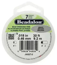 7 STRAND, .012, .015, .018" Beadalon Bead Stringing Wire, Good Flexibility, Stainless Steel - ArgusCollection