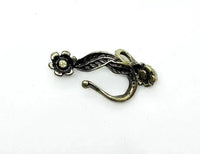 Leaf & Flower Hook & Eye Clasp, 4 Finishes - The Argus Collection