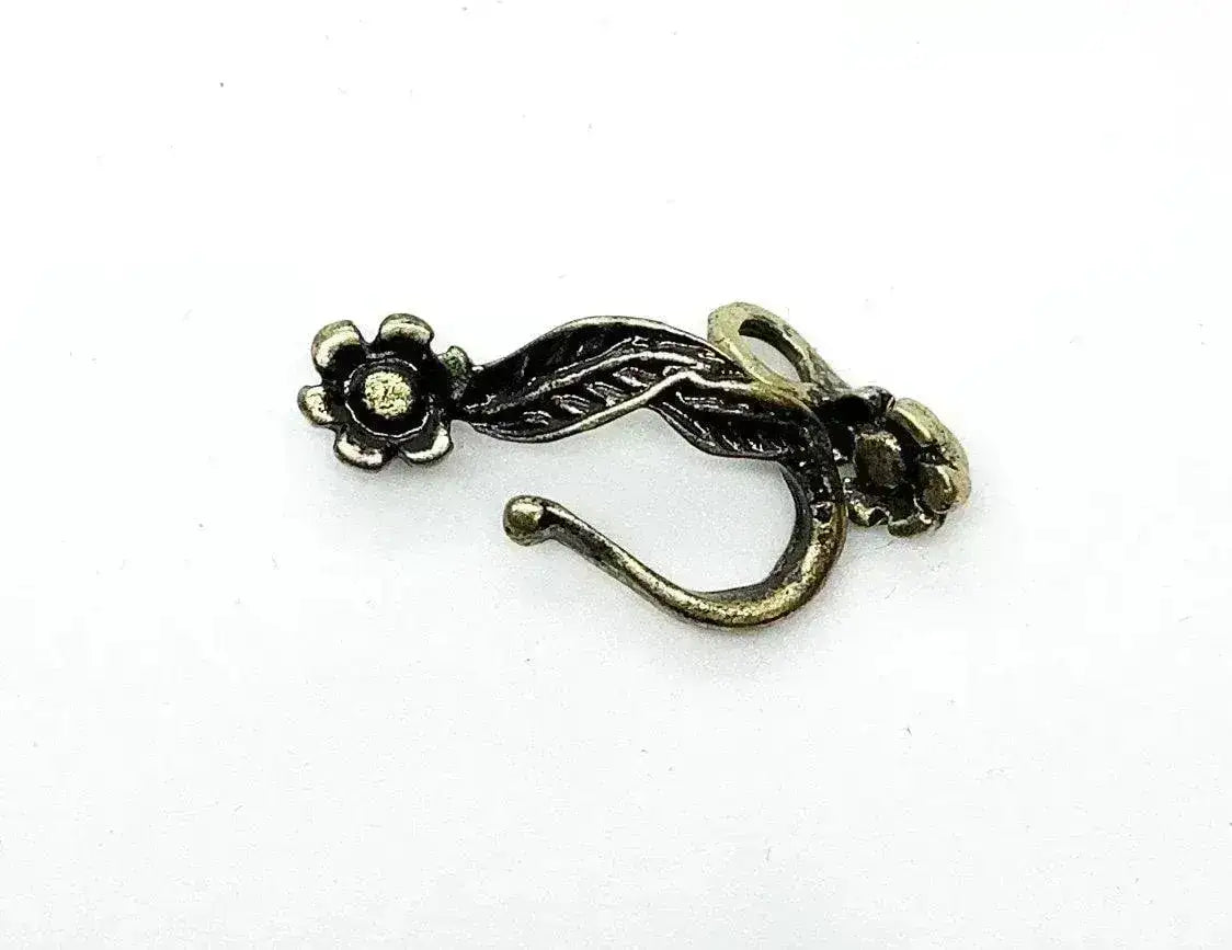 Leaf & Flower Hook & Eye Clasp, 4 Finishes - The Argus Collection