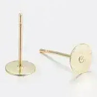 5 Pair Gold Flatback Ear Studs or Posts 10, 8, 6 or 4mm - The Argus Collection