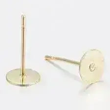 5 Pair Gold Flatback Ear Studs or Posts 10, 8, 6 or 4mm - The Argus Collection