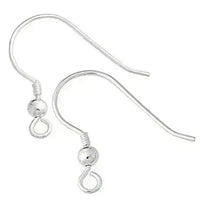 Sterling Silver Earring Wires, with 3mm Ball or Ball & Coil, 1 Pair - The Argus Collection