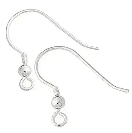 Sterling Silver Earring Wires, with 3mm Ball or Ball & Coil, 1 Pair - The Argus Collection