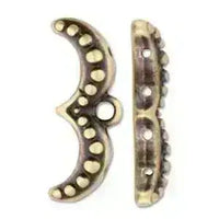 Avolathonisi Ginko Bead Ending or Connector, 2 Pcs. 4 Finishes - The Argus Collection