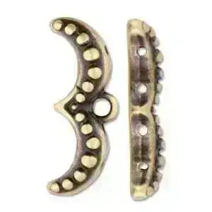 Avolathonisi Ginko Bead Ending or Connector, 2 Pcs. 4 Finishes - The Argus Collection