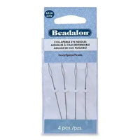 COLLAPSIBLE Eye Needles, 6.4mm (2.5"), by Beadalon, 4 Pack or 10 Pack, Extra Fine, Fine, Medium, Heavy or Big Eye 2 Pack - ArgusCollection