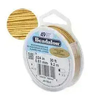 49 Strand, .018" Diameter, Beadalon, Stainless Steel Stringing Wire, 8 Finishes including .925 Sterling & 24K Gold Plate - ArgusCollection