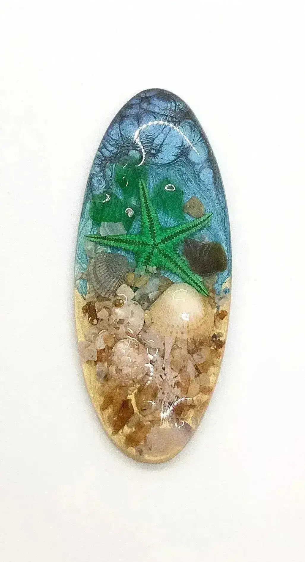 Starfish Long Oval Cabochons, Handmade with Real Shells - The Argus Collection