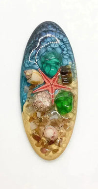 Starfish Long Oval Cabochons, Handmade with Real Shells - The Argus Collection