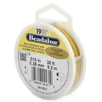 19 Strand, .015" Beadalon Stringing Wire, 15 & 30 ft. Gold, Silver, Black, Bronze, Satin Gold, Satin Silver, Bright - ArgusCollection