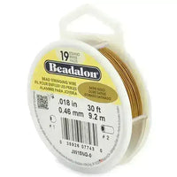 19 Strand, .018" Beadalon Stringing Wire, 15 & 30 ft., Satin Gold, Satin Silver, Satin Copper, Silver, Gold, Bright, Black, Bronze - ArgusCollection