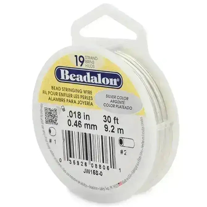 19 Strand, .018" Beadalon Stringing Wire, 15 & 30 ft., Satin Gold, Satin Silver, Satin Copper, Silver, Gold, Bright, Black, Bronze - ArgusCollection