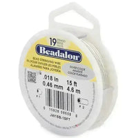 19 Strand, .018" Beadalon Stringing Wire, 15 & 30 ft., Satin Gold, Satin Silver, Satin Copper, Silver, Gold, Bright, Black, Bronze - ArgusCollection