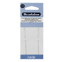 COLLAPSIBLE Eye Needles, 6.4mm (2.5"), by Beadalon, 4 Pack or 10 Pack, Extra Fine, Fine, Medium, Heavy or Big Eye 2 Pack - ArgusCollection