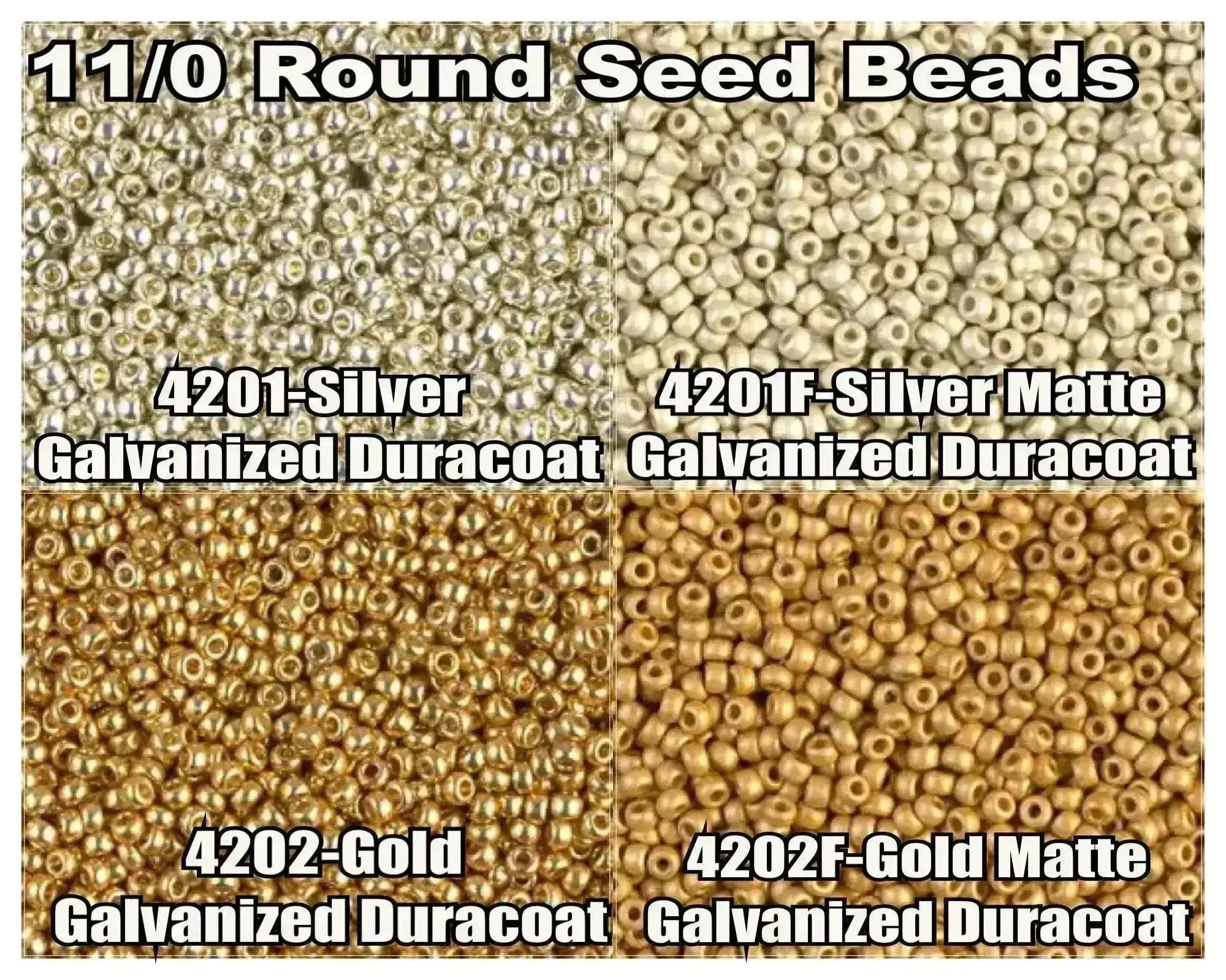 11/0 Miyuki Seed Beads 8.5g, 23g, 11-4201, 11-4201F, 11-4202, 11-4202F - The Argus Collection