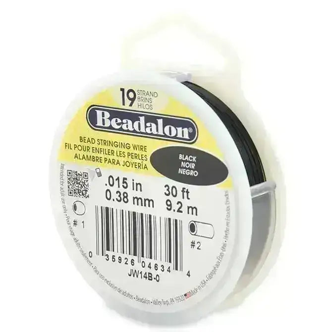19 Strand, .015" Beadalon Stringing Wire, 15 & 30 ft. Gold, Silver, Black, Bronze, Satin Gold, Satin Silver, Bright - ArgusCollection
