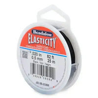 ELASTICITY, .5mm\.020 inches, Elastic Stretch Cord, Knotting Cord, by Beadalon, 5 Colors - ArgusCollection