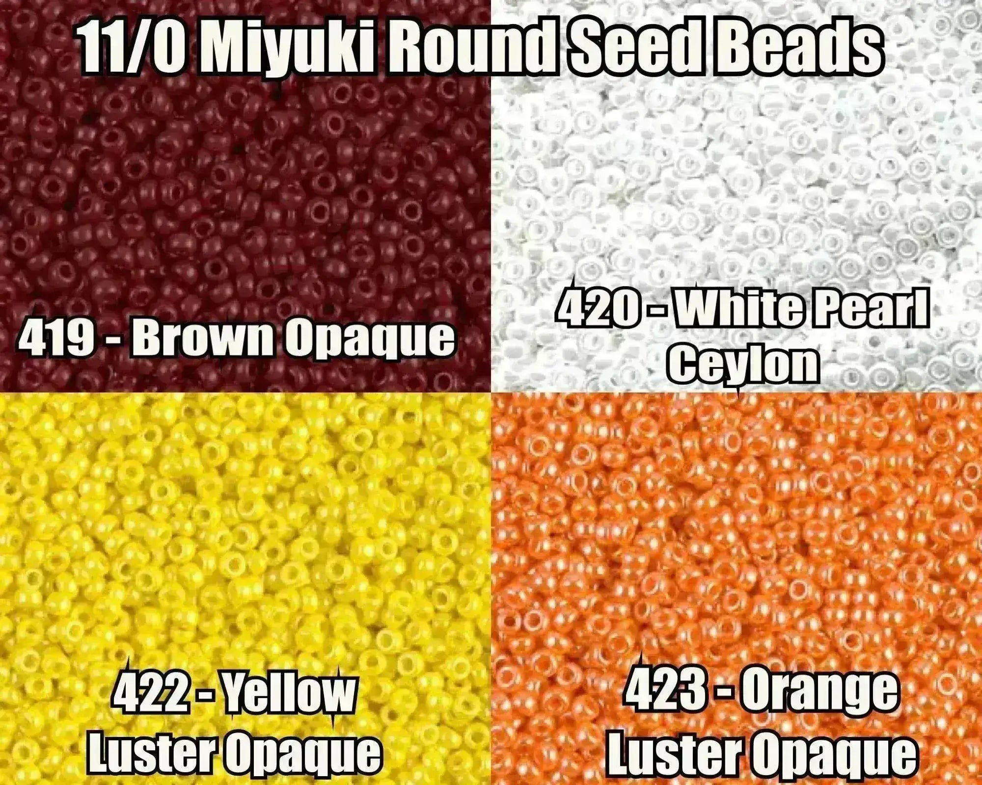 11/0 Miyuki Seed Beads 8.5g, 23g, 11-0419, 11-0420, 11-0422, 11-0423 - The Argus Collection