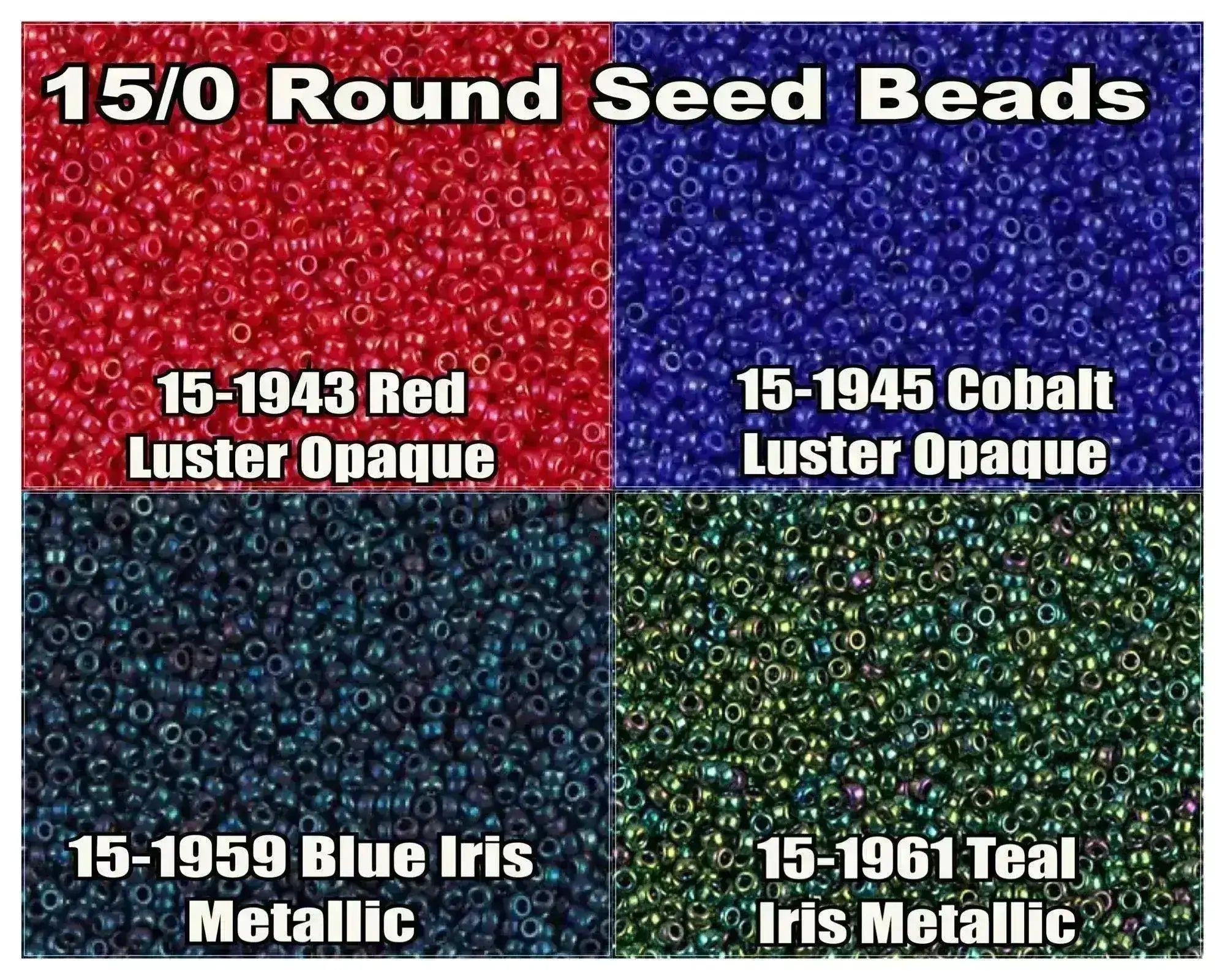 15/0 Miyuki Round Seed Beads 8.2g 15-1943, 15-1945, 15-1959, 15-1961 - The Argus Collection