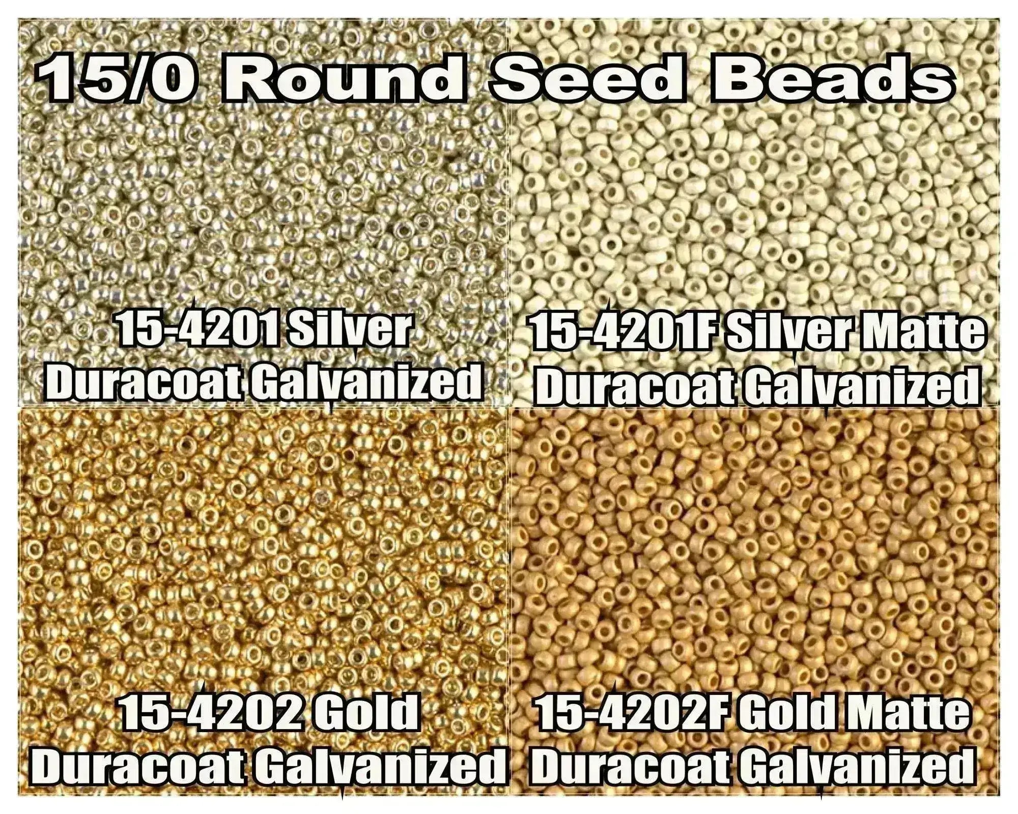15/0 Miyuki Round Seed Beads 8.2g 15-4201, 15-4201F, 15-4202, 15-4202F - The Argus Collection