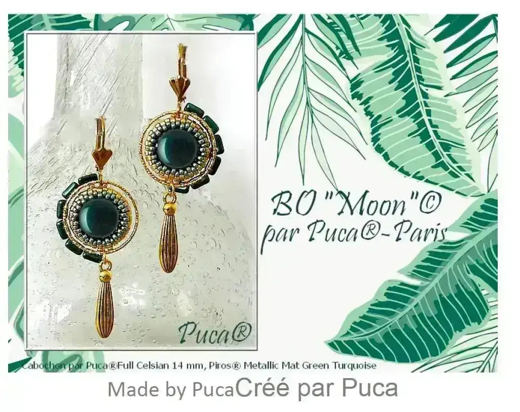 Cabochons par Puca, 14mm, Jet Collection - The Argus Collection