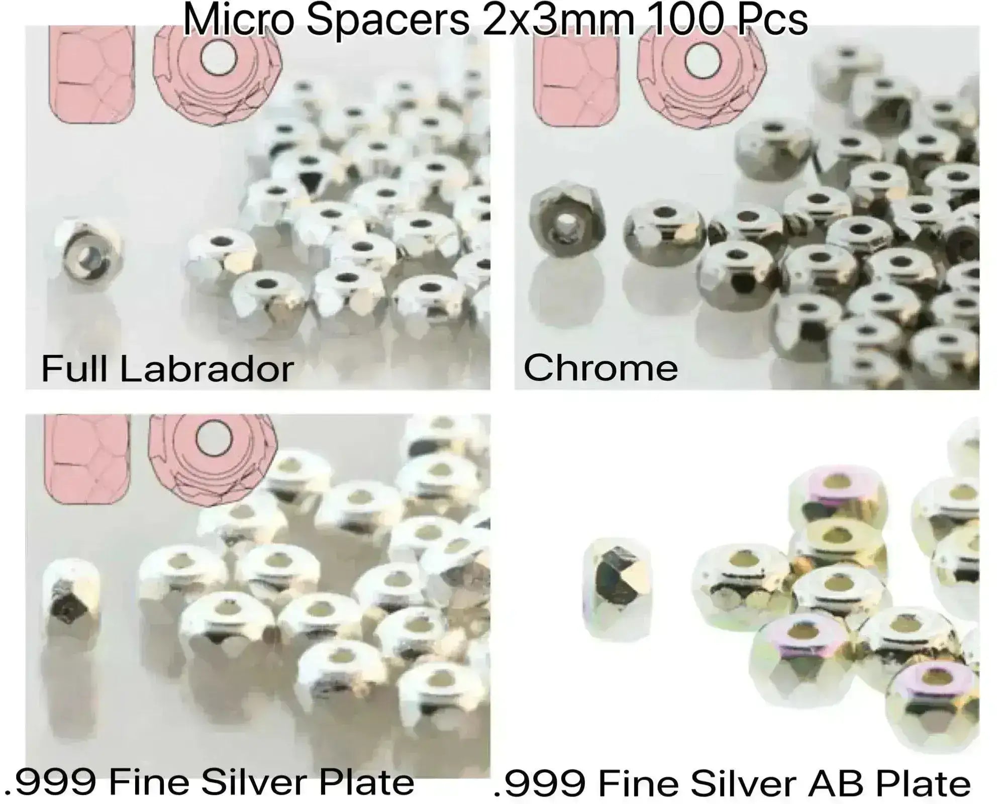 True2 Faceted Rondelle Micro Spacers in 4 Finishes - The Argus Collection