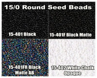 15/0 Miyuki Round Seed Beads 8.2g 15-0401, 15-0401F, 15-0401FR, 15-0402 - The Argus Collection