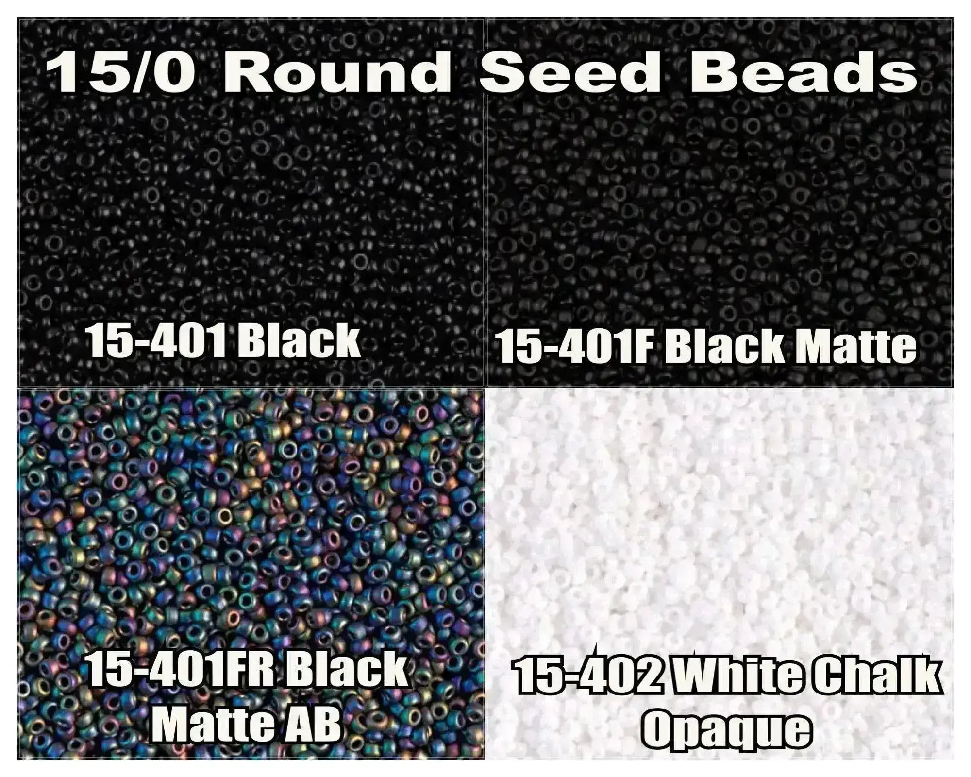 15/0 Miyuki Round Seed Beads 8.2g 15-0401, 15-0401F, 15-0401FR, 15-0402 - The Argus Collection