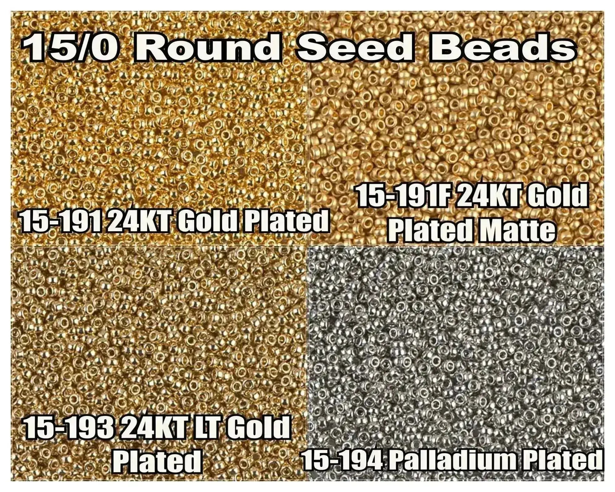 15/0 Miyuki Round Seed Beads 8.2g 15-0191, 15-0191F, 15-0193, 15-0194 - The Argus Collection