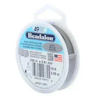 49 Strand, .024" Bead Stringing Wire, Beadalon, Bright or Gold, 10 or 30 Feet - ArgusCollection