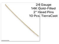 24 Gauge, .925 Sterling Silver or 14\20 Gold Filled, Head Pins, TierraCast Quality, 2 Inches, 10 Pieces - ArgusCollection