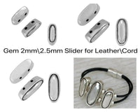 Gem! 2-Hole Beads, for 2 or 2.5mm Leather or Cord in 3 Sizes - The Argus Collection