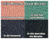 15/0 Miyuki Round Seed Beads 8.2g 15-0429, 15-0435, 15-0451, 15-0452 - The Argus Collection