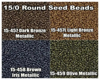 15/0 Miyuki Round Seed Beads 8.2g 15-0457, 15-0457L, 15-458, 15-0459 - The Argus Collection