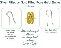 French Hook Earring Wire Blanks in 4 Finishes - The Argus Collection