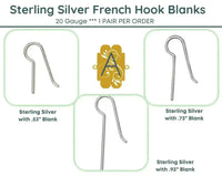 French Hook Earring Wire Blanks in 4 Finishes - The Argus Collection