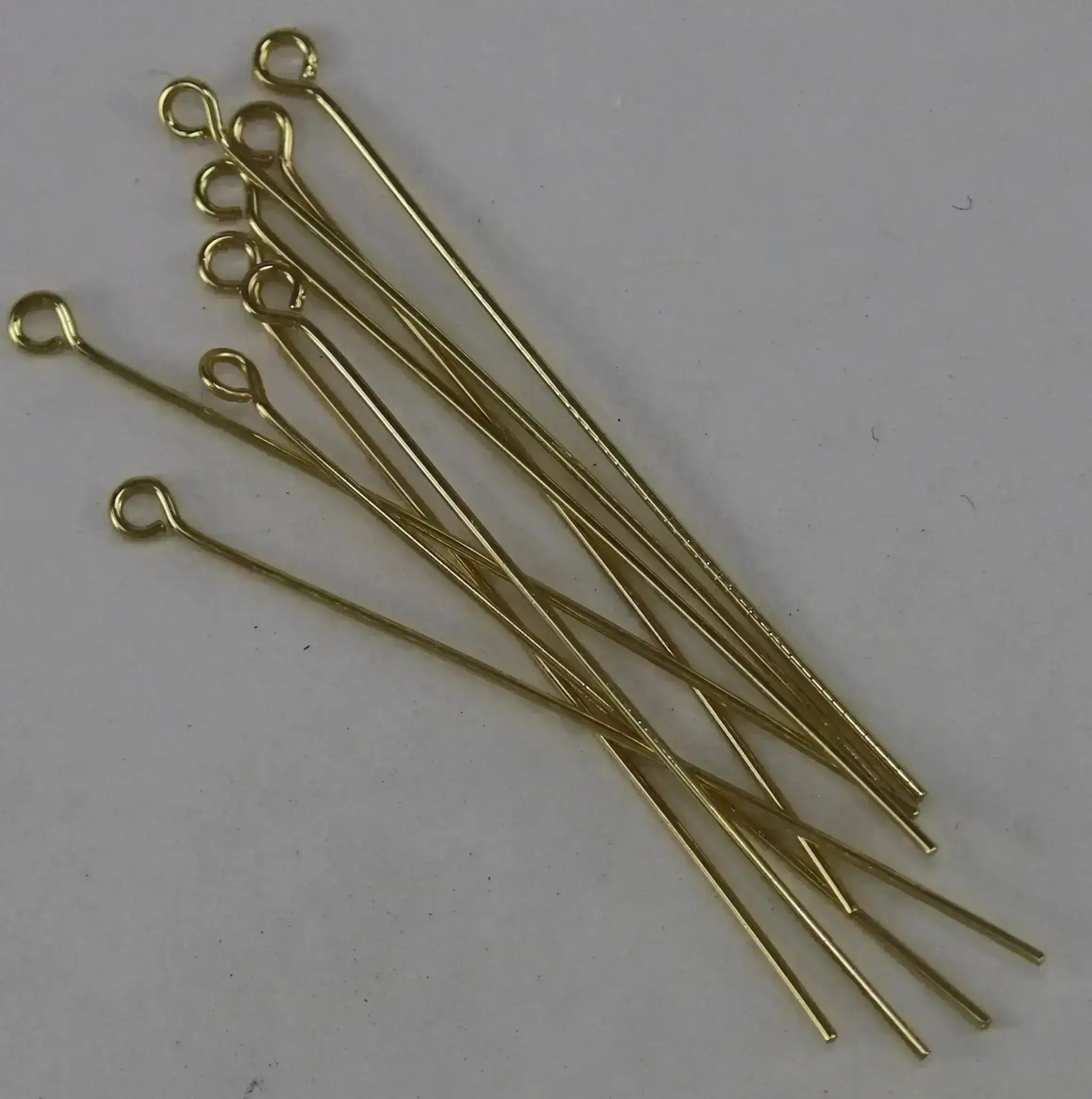 Eye Pins, 20 Gauge, 20 Pieces, 2", Sustainable Brass, Tarnish Resistant, Antique Silver, Gold, Matte Gold, Antique Copper, Antique Brass - ArgusCollection