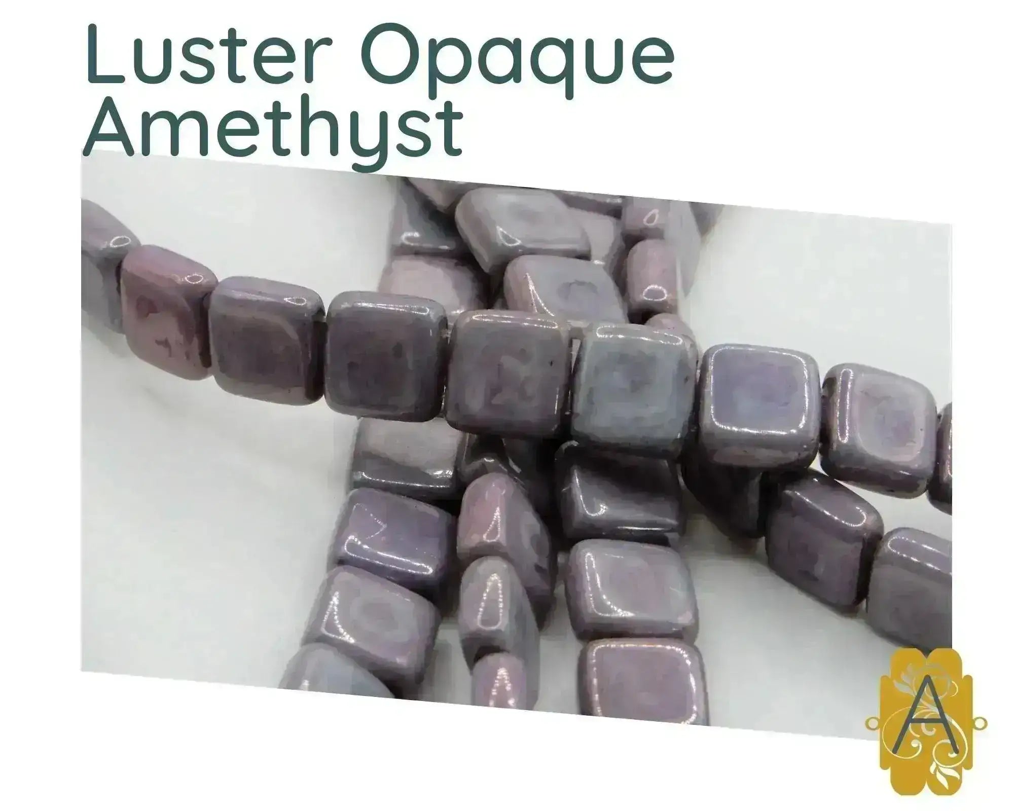 CzechMate 2-Hole Tile Beads, 6mm, Luster Opaque Collection, 5 Gorgeous Colors, 25 Beads - The Argus Collection