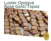 CzechMate 2-Hole Tile Beads, 6mm, Luster Opaque Collection, 5 Gorgeous Colors, 25 Beads - The Argus Collection