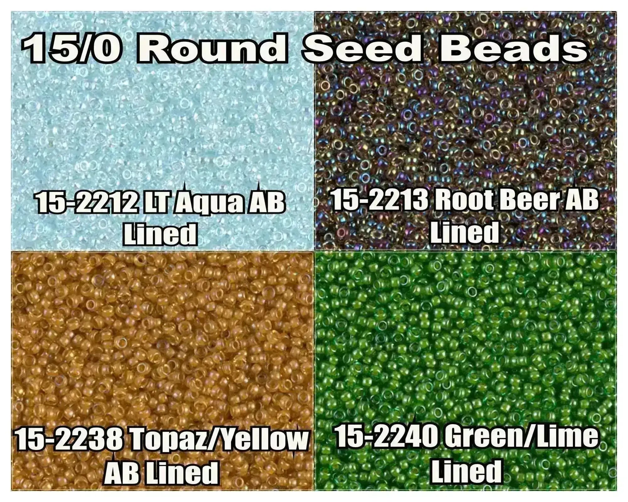 15/0 Miyuki Round Seed Beads 8.2g 15-2212, 15-2213, 15-2238, 15-2240 - The Argus Collection