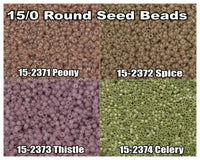 15/0 Miyuki Round Seed Beads 8.2g 15-2370, 15-2371, 15-2372, 15-2373 - The Argus Collection