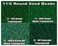 11/0 Miyuki Seed Beads 23g, 11-0146, 11-0 146F, 11-0146FR, 11-0147 - The Argus Collection