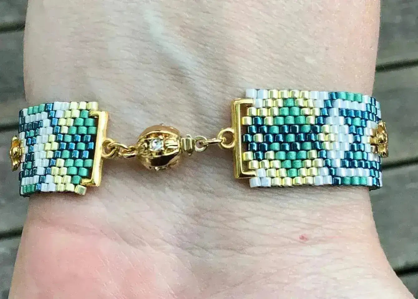 Topolia II, III and IV, Cymbal Delica Bead Ending or Connector, 4 Finishes - The Argus Collection