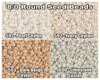 8/0 Miyuki Seed Beads, 10g. - The Argus Collection