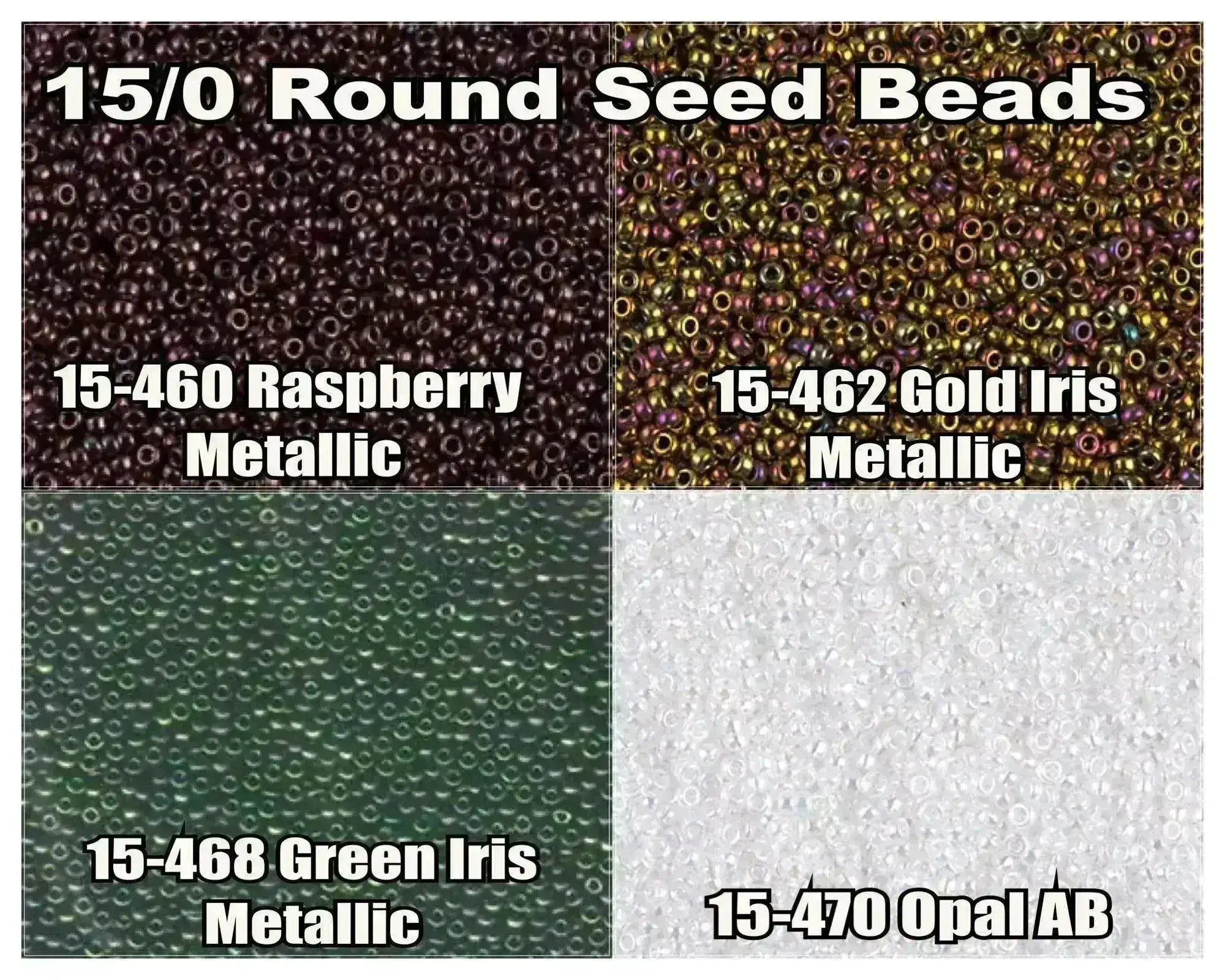 15/0 Miyuki Round Seed Beads 8.2g 15-0460, 15-0462L, 15-0468, 15-0470 - The Argus Collection