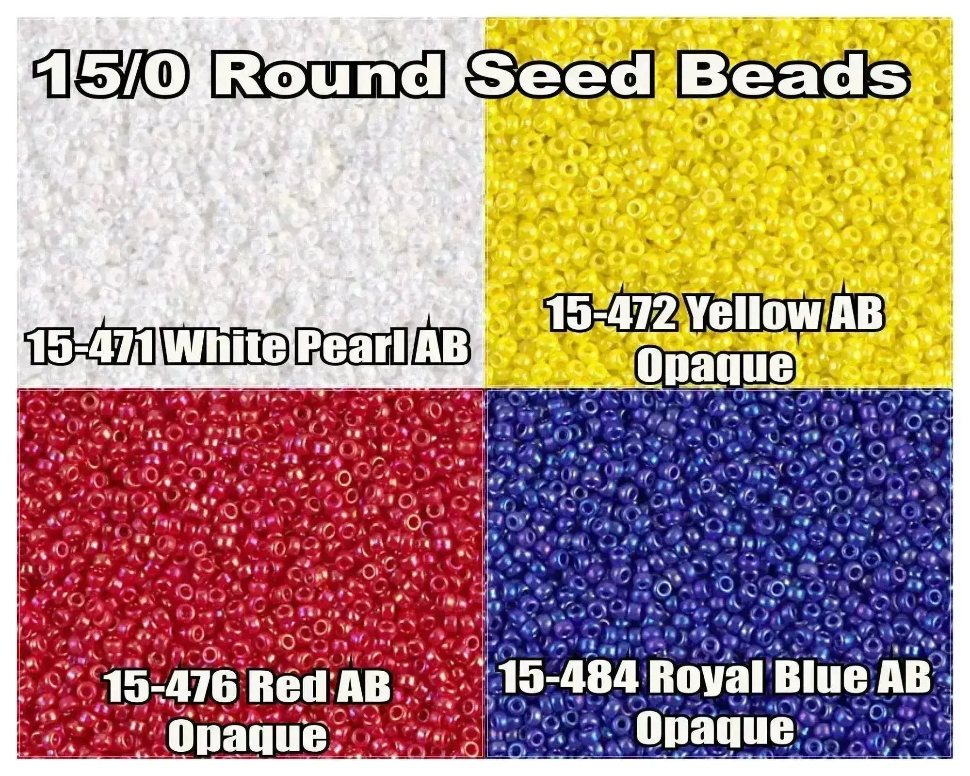 15/0 Miyuki Round Seed Beads 8.2g . 15-0471, 15-0472, 15-0476, 15-0484 - The Argus Collection