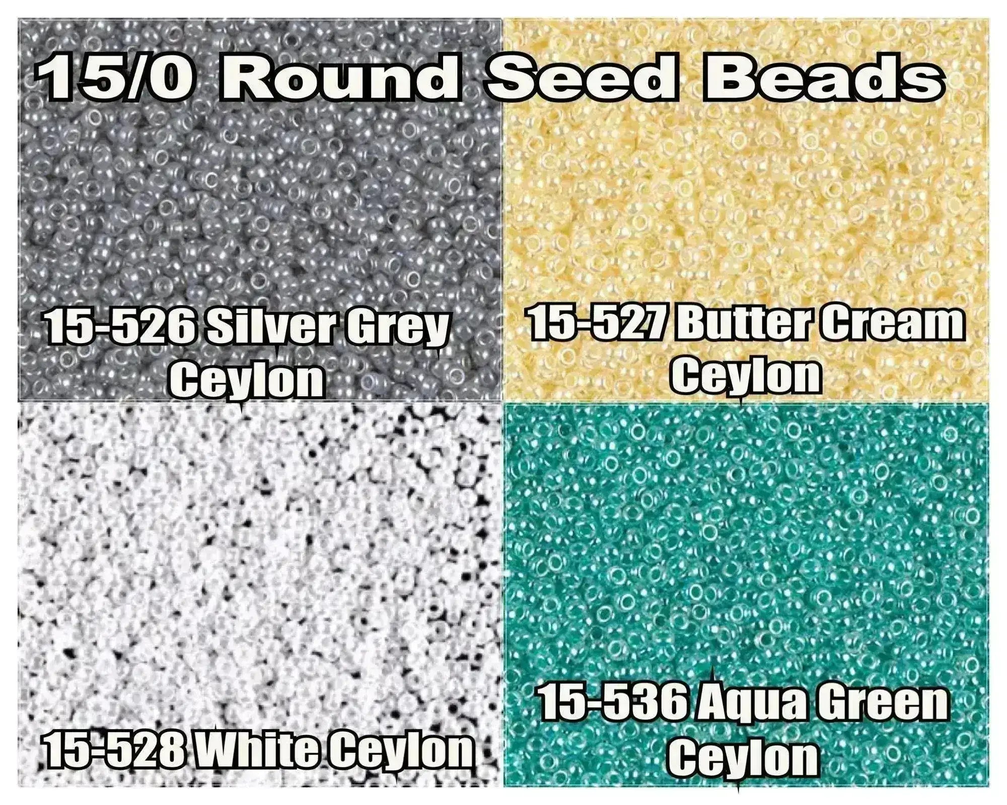 15/0 Miyuki Round Seed Beads 8.2g 15-0526, 15-0527, 15-0528, 15-0536 - The Argus Collection
